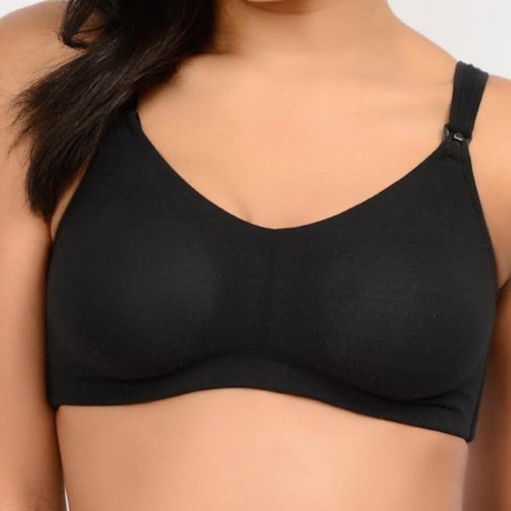 Q-T Intimates Cotton Blend Wireless Nursing Bra - 361 - 34DD/34E - NWT!
